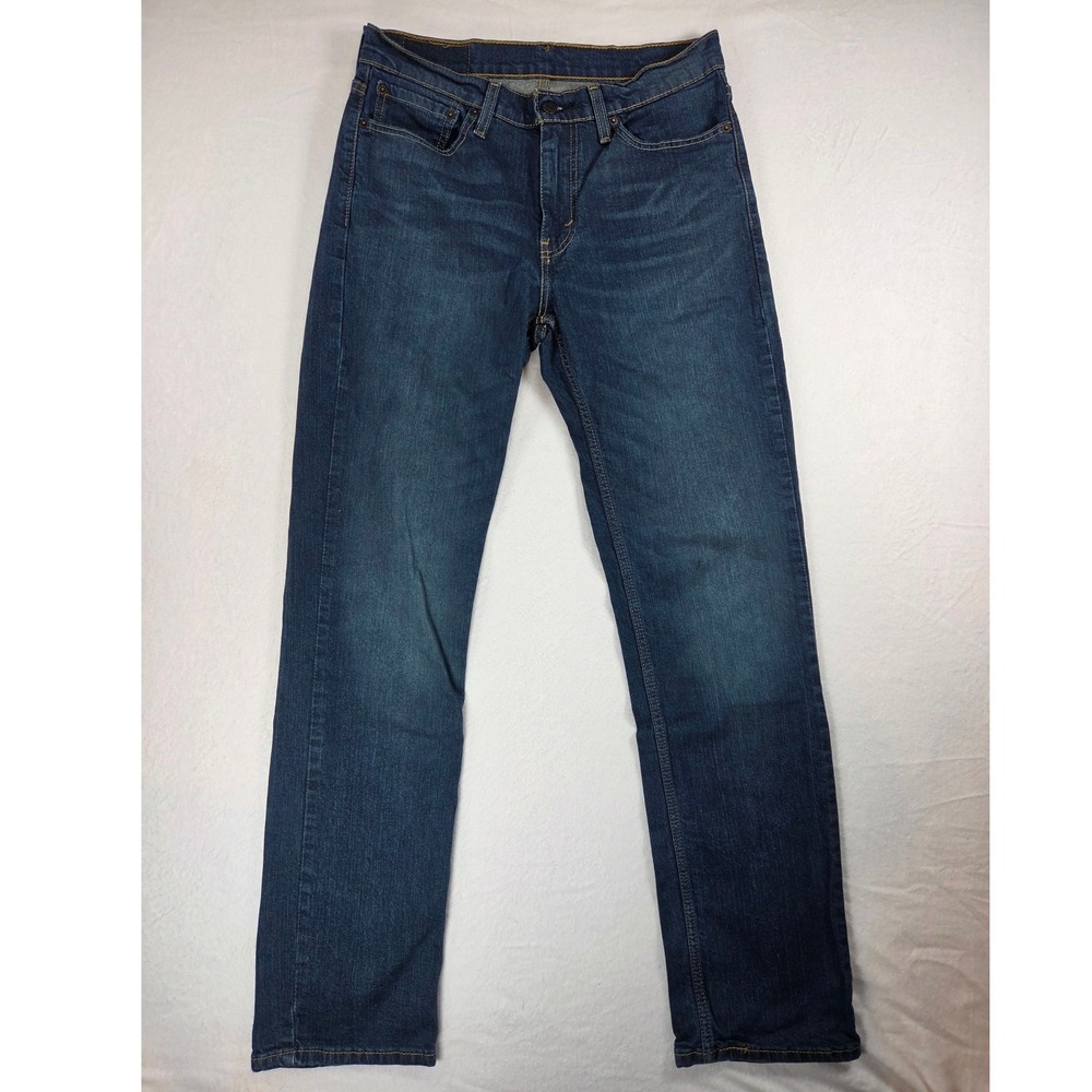 Levi Strauss Denim Jeans Pants 514 W30 L32 Dark Indigo Blue Straight Leg Levi's